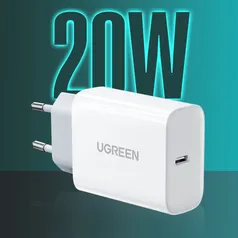 Carregador Ugreen Cd137 Micro Usb Tipo C PD 20W Branco