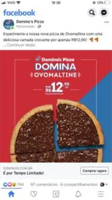 Pizza Ovomaltine - R$13