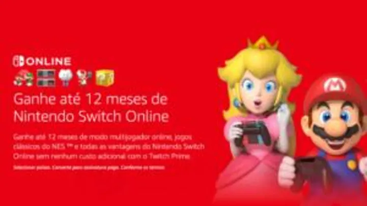 01 Ano de Assinatura Nintendo Switch Online GRÁTIS - Assinantes Amazon/Twich Prime