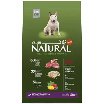 [Assinantes] Ração Affinity Guabi Natural Cordeiro e Aveia para Cães Adultos Raças Média 15kg | R$195