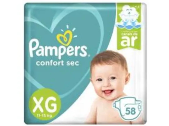 Fralda Pampers Confort Sec XG - 58 UN | R$ 46