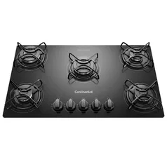 (30% de volta na Ame) Cooktop à Gás Continental KC5GP 5 Bocas e Mesa em Vidro Temperado - Bivolt