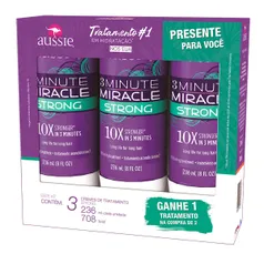 KIT CREME DE TRATAMENTO AUSSIE 3 MINUTE MIRACLE - LEVE 3 PAGUE 2 R$69,90