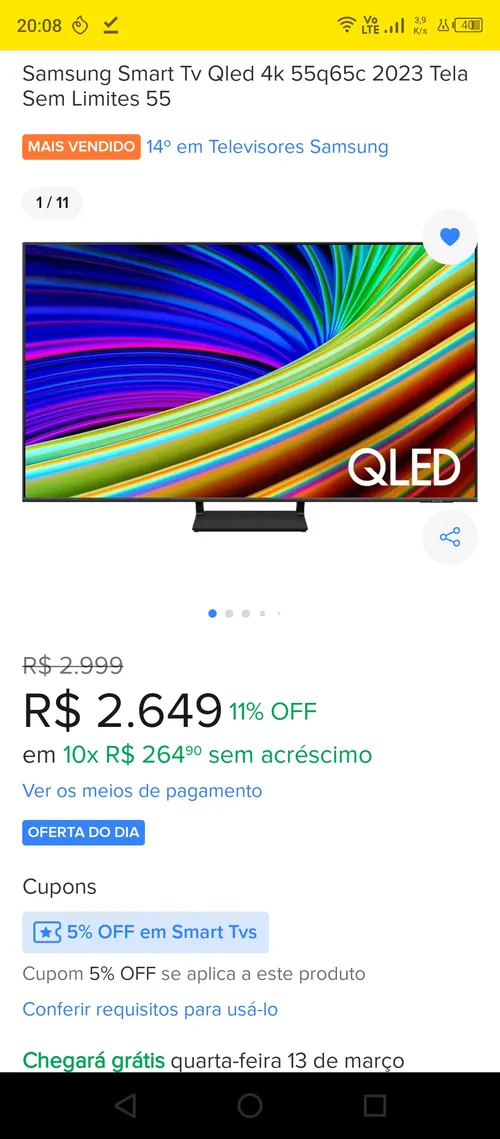 Imagem na descrição da promoção