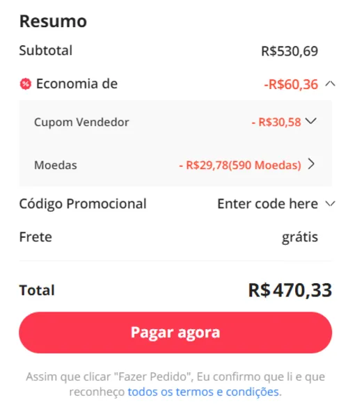 Imagem na descrição da promoção