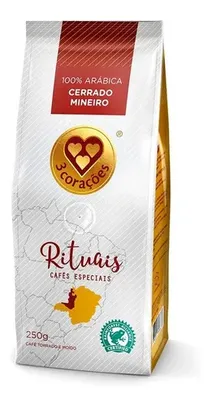 Café Torrado E Moído 3 Corações Rituais Cerrado Mineiro 250g