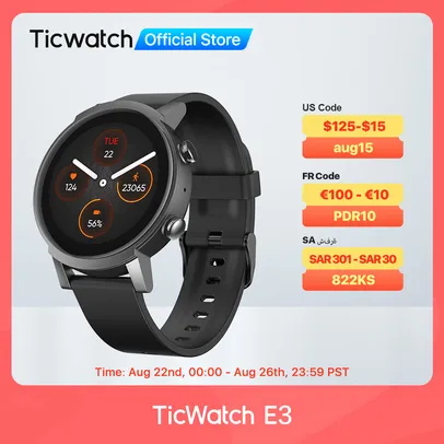 Ticwatch E3 Wear OS Smartwatch Snapdragon 8GB