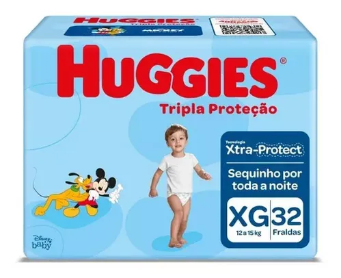 Fralda Descartável Huggies Tripla Proteção Xg 32 Unidades