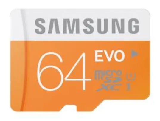 Cartão de memória Micro SD Samsung 64GB EVO Class 10 64GB  ORANGE - R$70.25