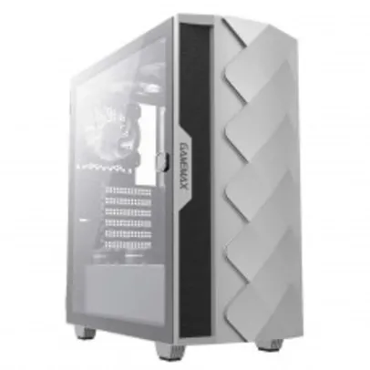 Gabinete Gamer Gamemax Diamond, RGB,  Mid Tower, Vidro Temperado, Branco, S-Fonte, Com 1 Fan