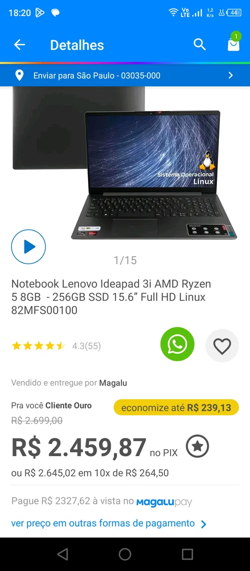 Imagem na descrição da promoção