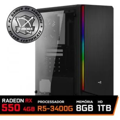 Pc Gamer Ultimate LVL-1 AMD Ryzen 5 3400G / Radeon Rx 550 4GB / DDR4 8GB / HD 1TB