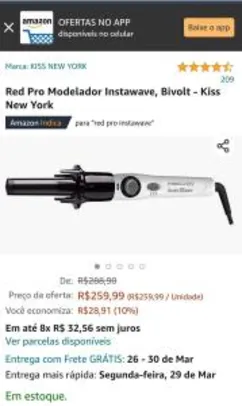 Saindo por R$ 260: Red Pro Modelador de cachos Instawave, Bivolt - Kiss New York R$260 | Pelando