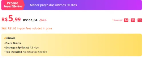 Imagem na descrição da promoção