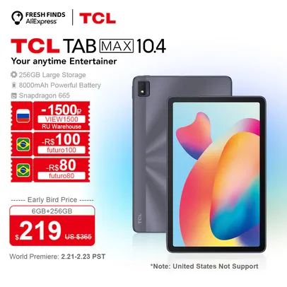 Tablet TCL TAB Max 10.4 - 6GB+256GB | Versão Global