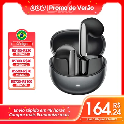 [Taxa Inclusa] Fone de Ouvido QCY HT10 AilyBuds Pro+ ANC Sem Fio Bluetooth 5.3