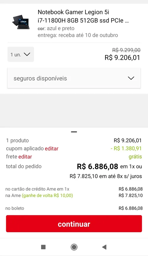 Imagem na descrição da promoção