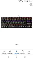 Teclado Usb Gamer Mecânico Led Rgb Hoopson Mj87 | R$164