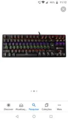 Teclado Usb Gamer Mecânico Led Rgb Hoopson Mj87 | R$164