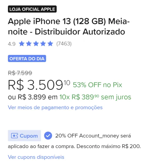 Imagem na descrição da promoção