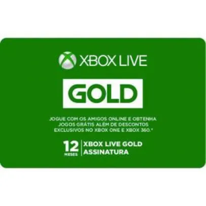 Gift Card Digital Xbox Live 12 Meses