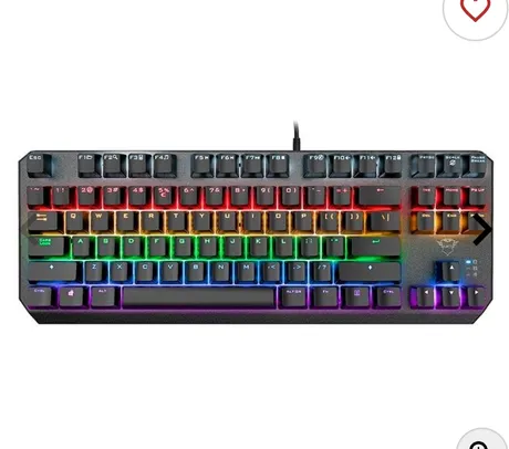 Teclado Mecanico Gamer Trust GXT 834 Callaz, Led, Rainbow, ABNT2, Compacto, Switch Linear, Preto, T24623