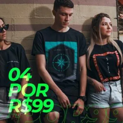 4 camisetas por R$99 | Mind's Up | Pelando