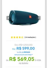 Caixa de Som JBL Charge 4 30W Bluetooth Design à Prova D’agua