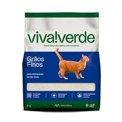 Viva Verde Areia Higiênica Biodegradável para Gatos Grãos Finos 4kg