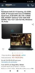 Notebook Dell G3 15 Gaming, G3-3590-A20P | R$4559