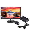 KIT Monitor LG 23.8 Full HD, IPS, HDMI, VESA, FreeSync, Sem Bordas, Preto + Cabo MD9 Adaptador HDMI para VGA + Áudio