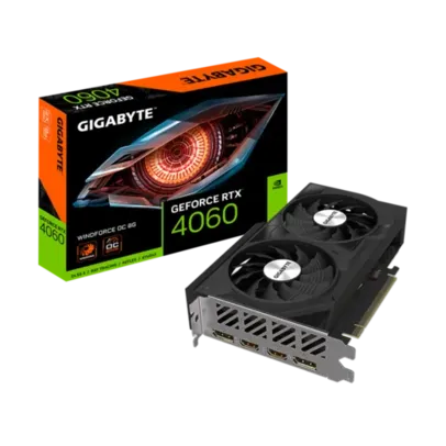 Placa de Vídeo Gigabyte NVIDIA GeForce RTX 4060 WINDFORCE OC, 8GB, GDDR6, DLSS, Ray Tracing, GV-N4060WF2OC-8GD