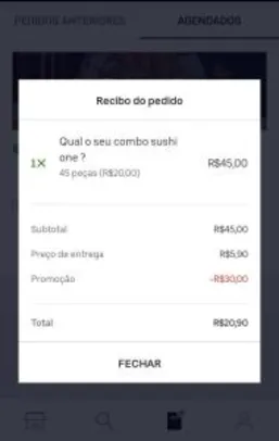 (1° compra) R$30 Off em compras acima de R$40 no UberEats