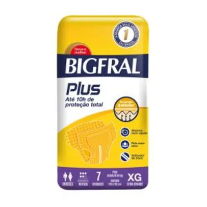 Fralda Geriátrica Bigfral Plus Xg Com 7 Unidades - R$9