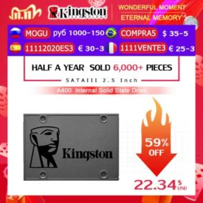 SSD KIngston A400 Sata 120GB | R$126