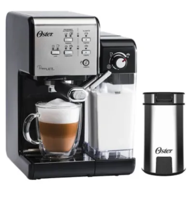 Kit Cafeteira Primalatte Black e Moedor de Café Oster