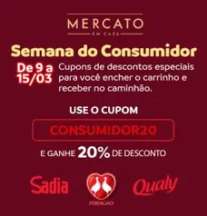 PRODUTOS SADIA, QUALY E PERDIGÃO COM 20% DE DESCONTO