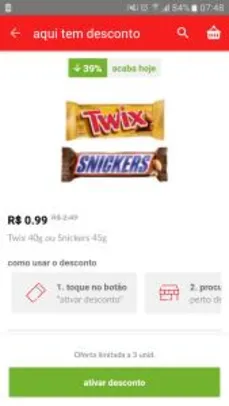 [Loja física] Snickers ou Twix