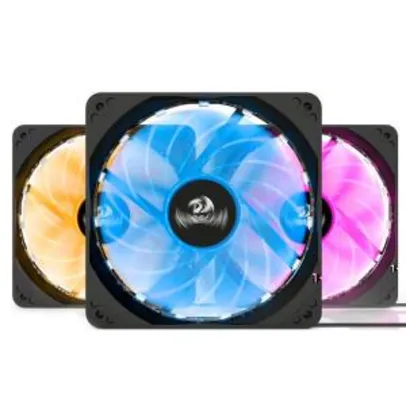 Kit Cooler Fan Redragon com 3 Unidades, RGB, 12cm - GC-F006