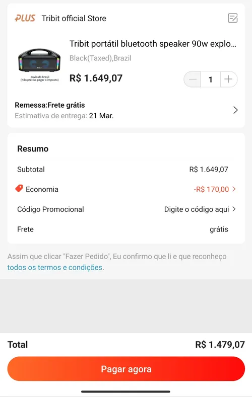 Imagem na descrição da promoção