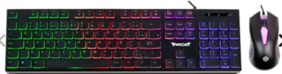 Kit Teclado e Mouse TGT Leopard 2, Rainbow, 1200 DPI, ABNT2, Preto, TGT-LP2-RBW01