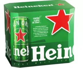 Cerveja Heineken Puro Malte Lager Premium - 6 Unidades Lata 250ml