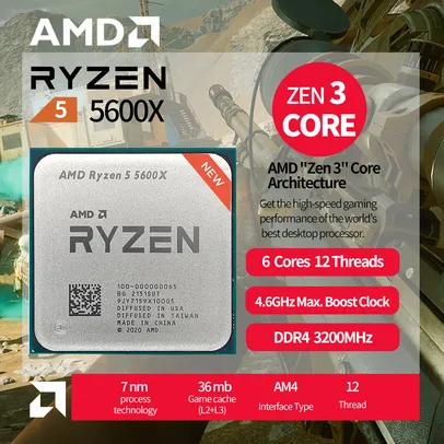 [Novos Usuários] Processador AMD Ryzen 5 5600x, 6 Cores, 12 Threads, 4.6GHz Turbo, AM4