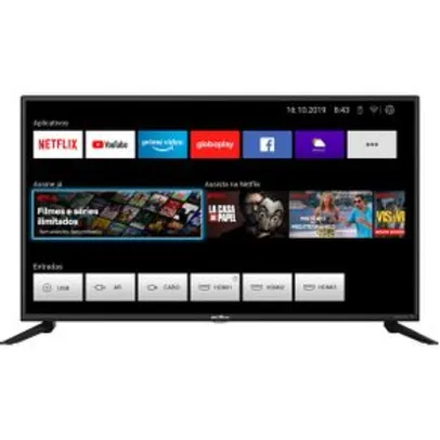 [AME R$1.199] Smart TV Britânia 42" BTV42G70N5CF Full HD LED - Netflix - Bivolt