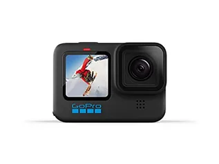 GoPro HERO10 Black – Câmera de ação à prova d'água com tela frontal LCD e traseira sensível ao toque, vídeo 5.3K60 Ultra HD, fotos de 23 MP