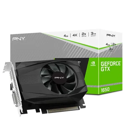 Placa de Vídeo GTX 1650 PNY NVIDIA GeForce Single Fan, 4 GB GDDR5 - VCG16504D6SFMPB