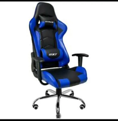 [CC + Ame - R$541] Cadeira Gamer Mymax Mx7 Giratória Preta/Azul - R$670