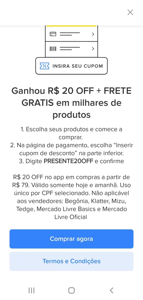 Imagem na descrição da promoção