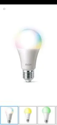 Smart Lâmpada LED A60 Colorida Inteligente 10W com WiFi Elgin Bivolt R$62