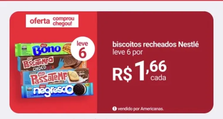 Biscoitos recheados Nestlé - Compre 4 e leve 6